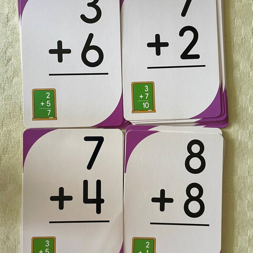 Addition flash cards used, set of 36 double-sided