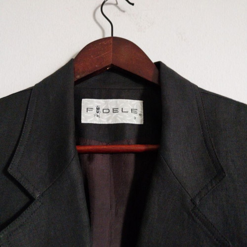 Fidele women's linen jacket like new, size L, black