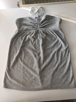 Stradivarius Strapless Terry Cloth Blouse used, size S, gray