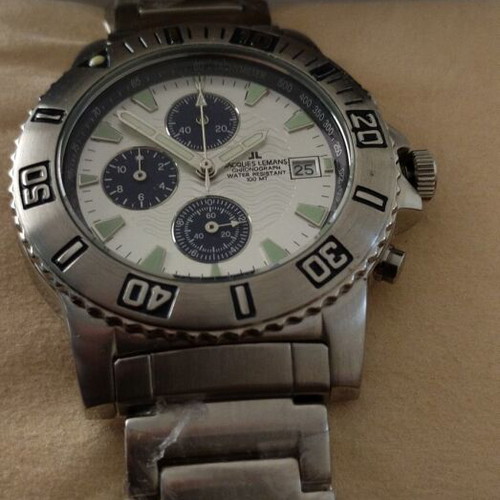 Jacques Lemans Liverpool Chronograph men's watch, white and blue