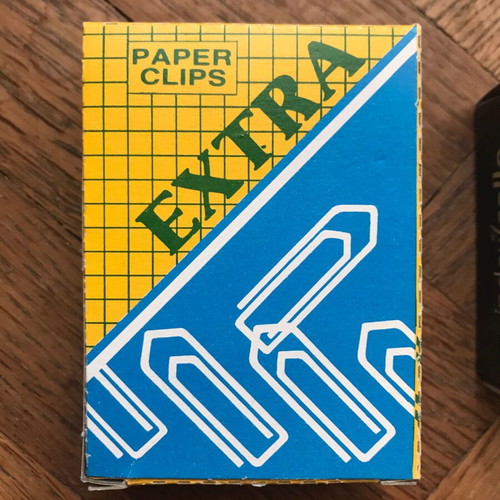 Pack of paper clips and push pins like new, vintage retro packaging