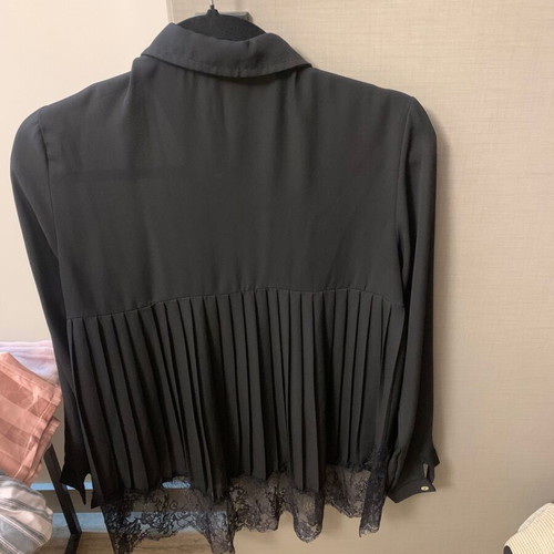 Zara black shirt like new with lace and pleats