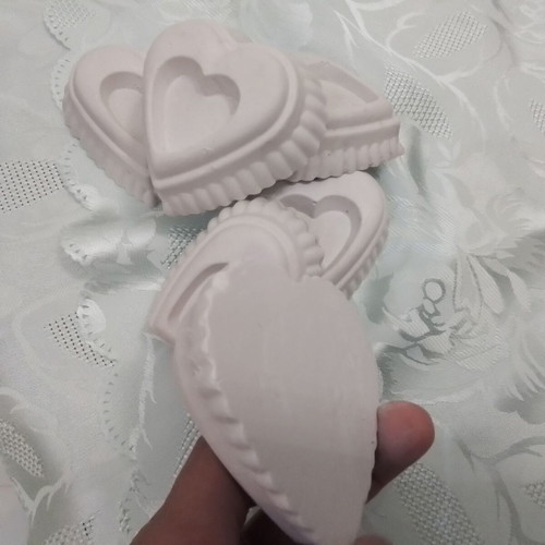 Gypsum hearts 7cm for crafts and wedding favors, pack of 50