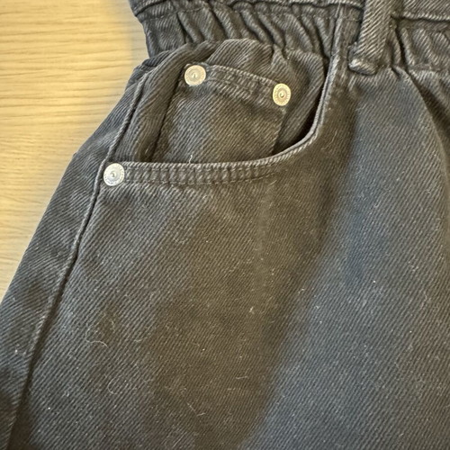 Bershka Black Denim Shorts High Rise Paperbag size S 36 like new