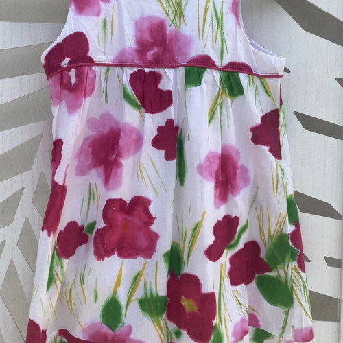 Printed dress used, sleeveless with side zipper, A-line, colorful