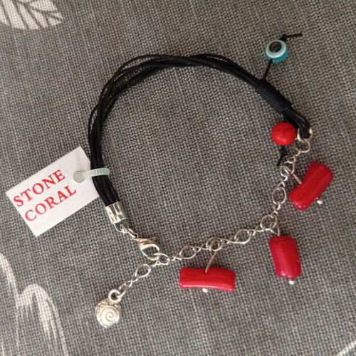 Handmade bracelet with coral by Kostibas new