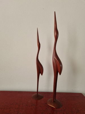 Chris Traevare MCM long-necked wooden birds used from 1970s