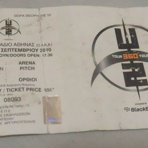 U2 Concert Ticket used