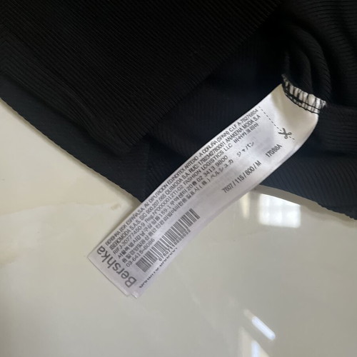 Bershka Black Long-Sleeve Ribbed Top with Chest Cut-Out and Chain, Like New, Medium