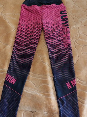 Leggings XL like new, black and pink