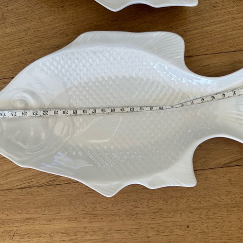 Porcelain serving platters new fish-shaped set of 2