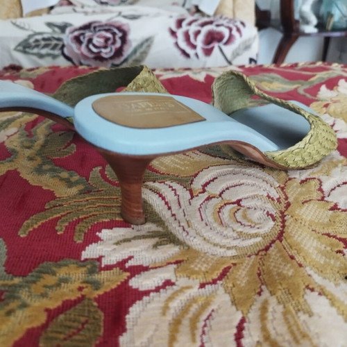 Italian leather sandals like new, woven, size 41, women's