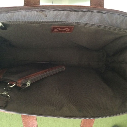 Leather Professional Briefcase M by Mihail like new, brown