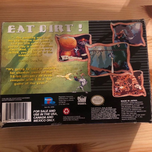 Nintendo SNES Earthworm Jim used NTSC CIB