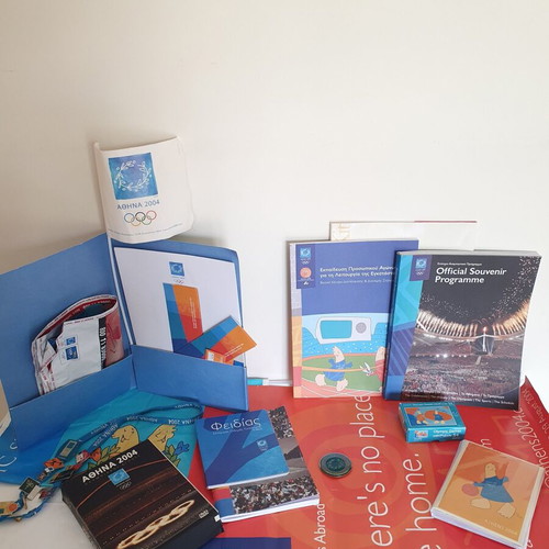 Athens Olympics 2004 collectible lot used with DVD, tickets, souvenirs
