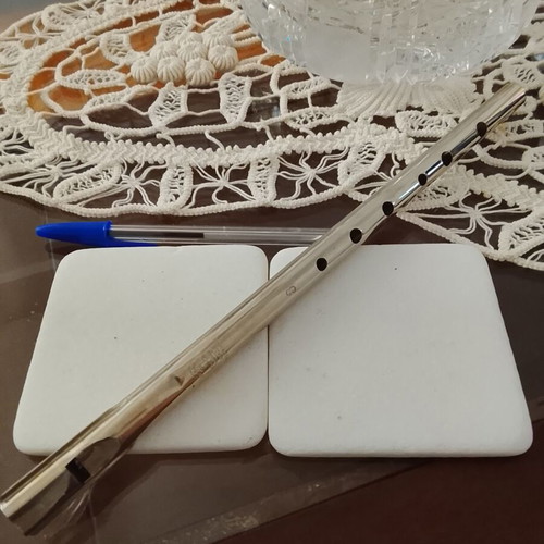 Vintage metal flute PABAU used, nickel-plated