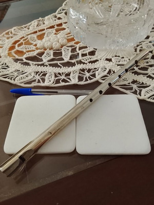 Vintage metal flute PABAU used, nickel-plated