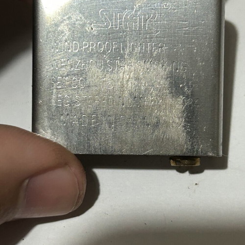 Star metal petrol lighter used with Skull & Cannabis 3D design