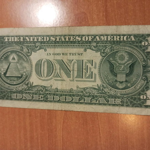 American banknote 1977 1 dollar used