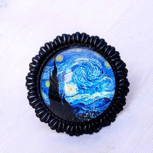 Starry Night Cabochon Ring Vincent Van Gogh new stainless steel