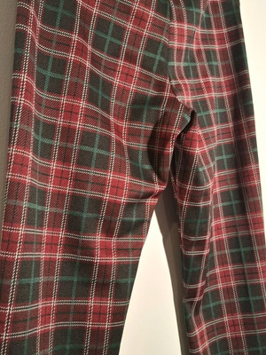Plaid leggings like new, elastic thick fabric, size S