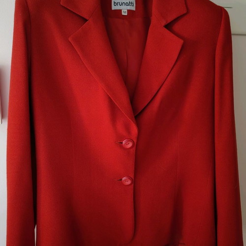 Brunatti jacket used, red, fitted wool crepe