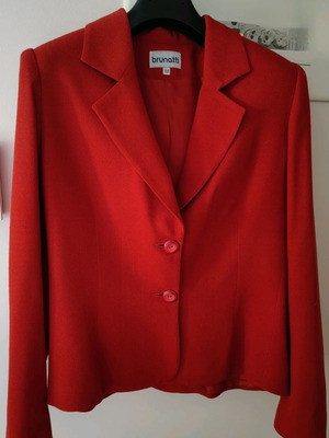 Brunatti jacket used, red, fitted wool crepe