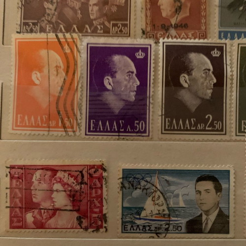 Stamp collection kings of Greece like new, 19 pieces