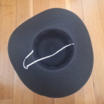 Straw hat new, black, 49 cm