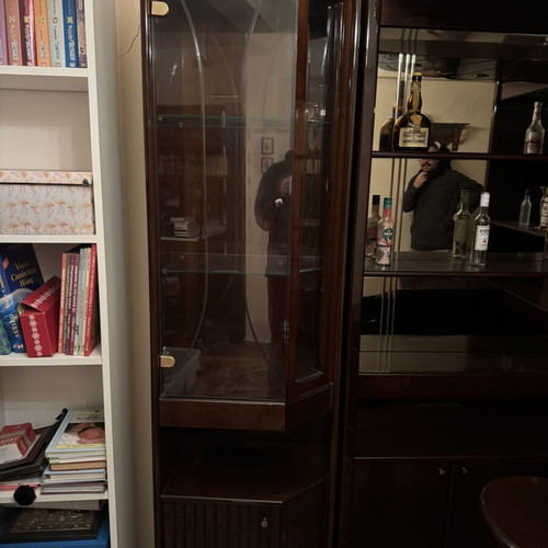 Luxury Corner Bar Furniture with Built-in Lighting and Display Cabinet like new