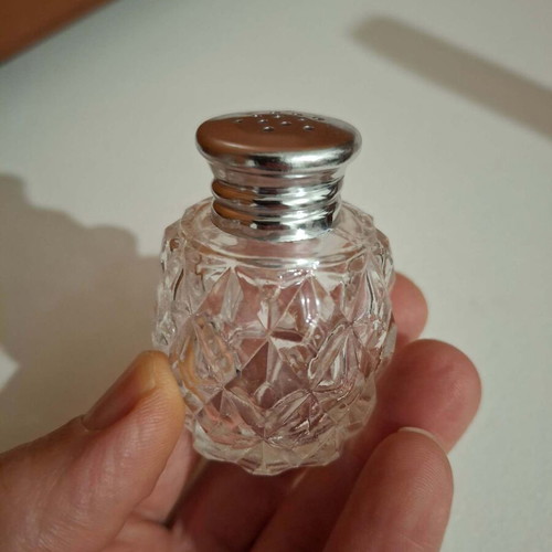 Set of Oil, Vinegar, Salt, and Pepper from Genuine Crystal like new