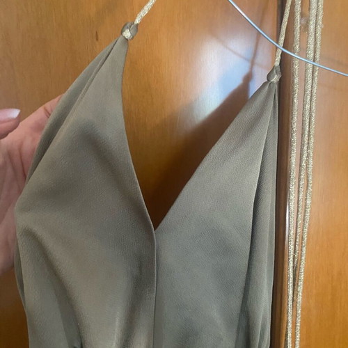 Maxi satin khaki dress by Greek brand Online like new