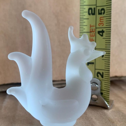 Frosted Glass Rooster Figurine new, transparent decorative art