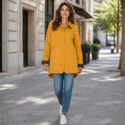 Fendi Jeans reversible Zucca FF monogram jacket, yellow, IT 42