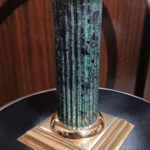 Janetos vintage 24K gold plated candlestick, neoclassical style