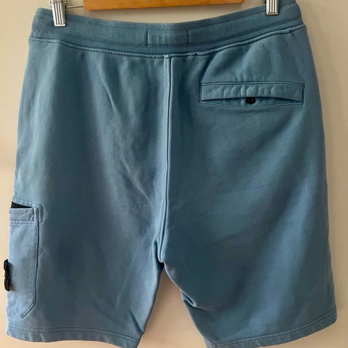 Stone Island garment-dyed cotton jersey shorts size M like new, blue