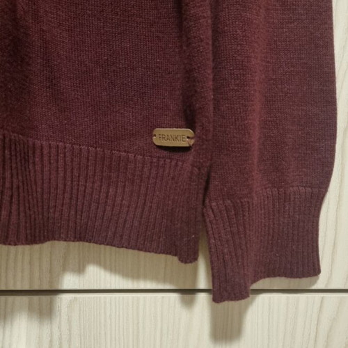 Frankie Denim knitted long-sleeve sweater, burgundy, size L