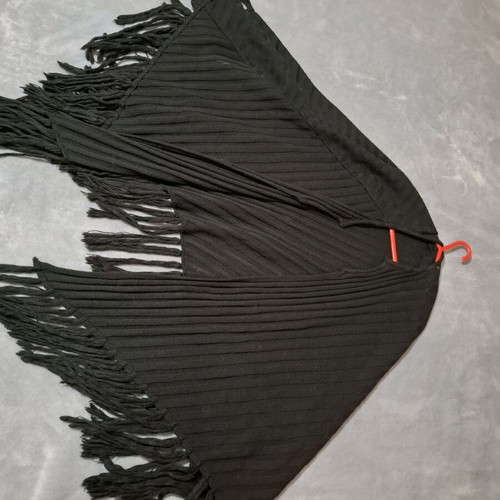 Black poncho like new with fringes