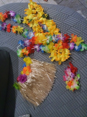Hawaiian kids skirt used with necklaces and bracelet