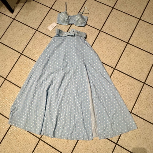 Skirt with top set new, size small, turquoise