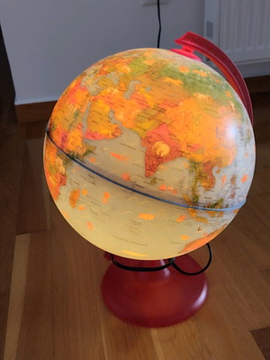 Globe table lamp used with lighting and switch
