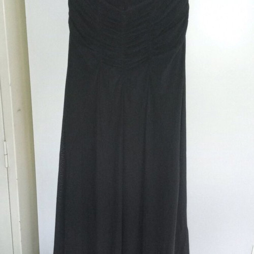 Wide black palazzo pants with ruched waist, size L