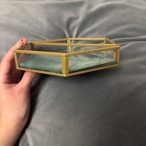 Jewelry box with mirror like new, green and turquoise