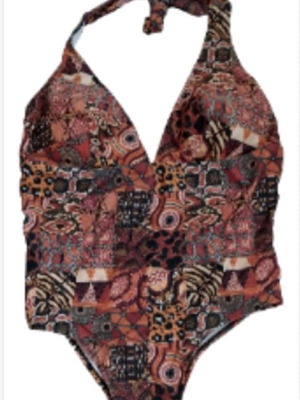 Ladym women's one-piece swimsuit new, brown multicolor, plus size
