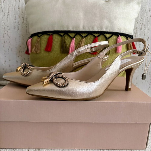 Marian gold leather slingback pumps new, size 36