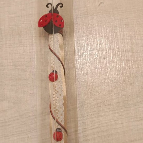 Easter candle with ladybug theme in box 33cm
