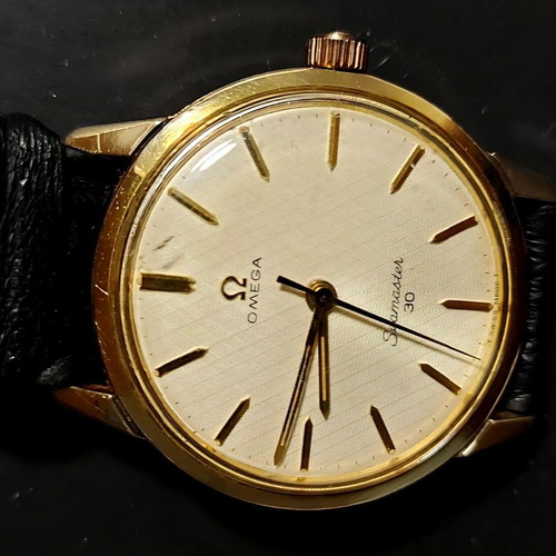 Omega Seamaster 30 wristwatch, gold plated, men's, 33mm
