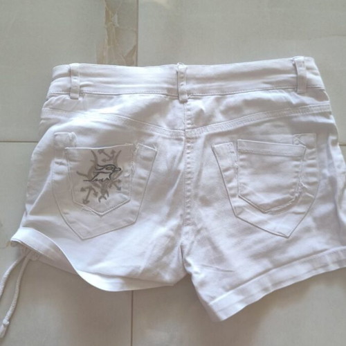 Fabric shorts Small size white like new with side drawstrings