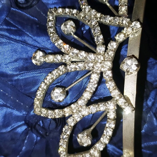 Tiara new silver color with rhinestones