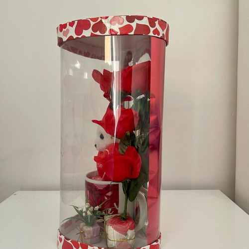 Love Bear with flowers and cup new